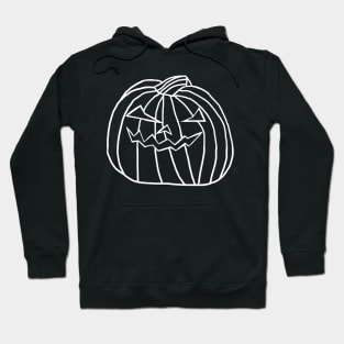 White Line Big Halloween Horror Pumpkin Hoodie